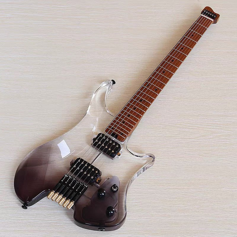 Pango Music Transparent Fade Solid Acrylic Body Headless Electric Guitar (PHG-179)
