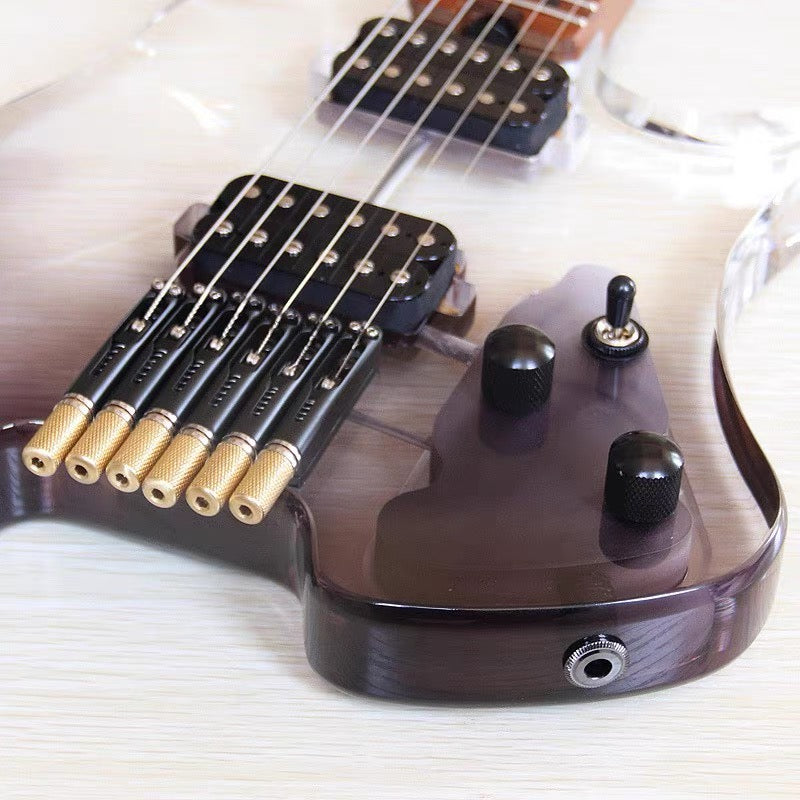 Pango Music Transparent Fade Solid Acrylic Body Headless Electric Guitar (PHG-179)