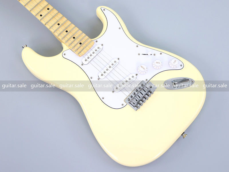 ST Style Cream Color Electric Guitar with Whole Grooved Fretboard (GKS-149, Limited Edition)
