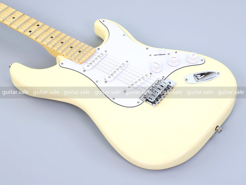 ST Style Cream Color Electric Guitar with Whole Grooved Fretboard (GKS-149, Limited Edition)