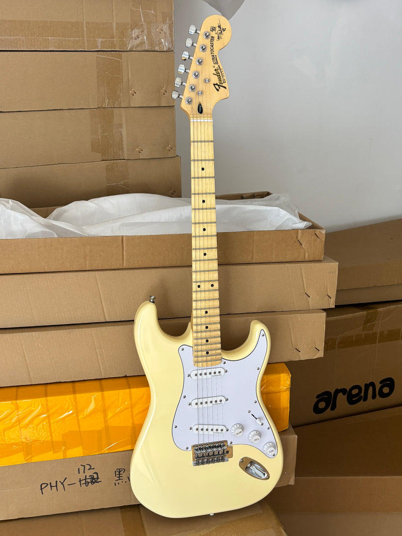 ST Style Cream Color Electric Guitar with Whole Grooved Fretboard (GKS-149, Limited Edition)