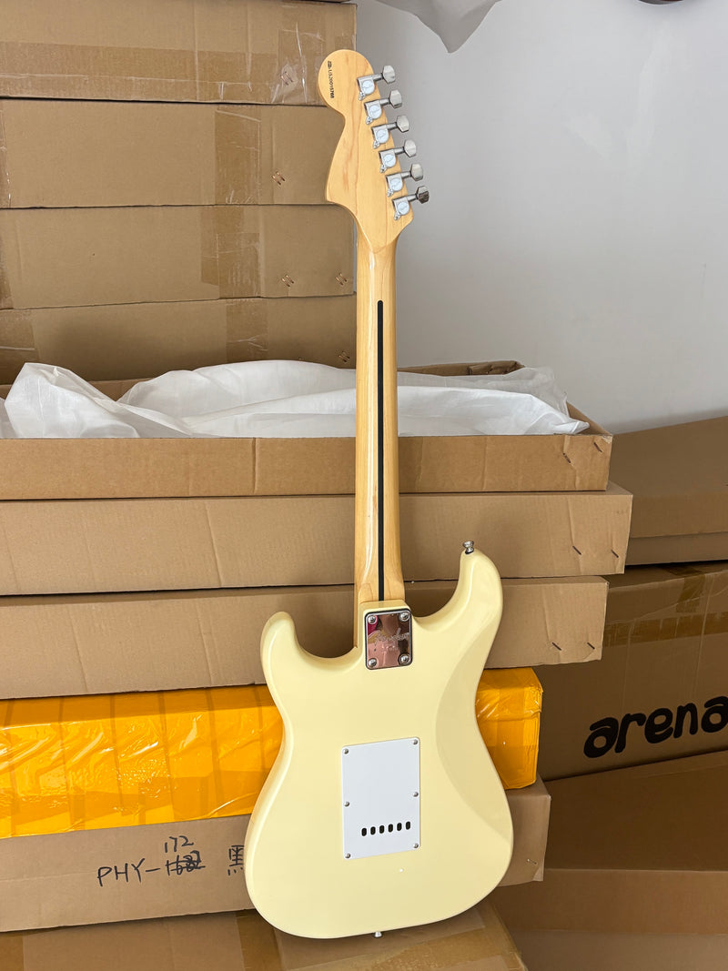 ST Style Cream Color Electric Guitar with Whole Grooved Fretboard (GKS-149, Limited Edition)