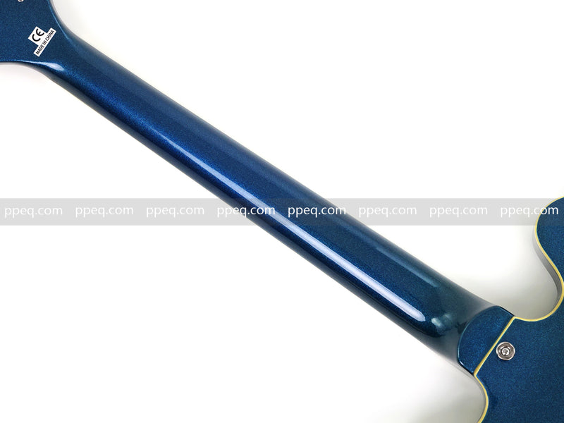 Semi-Hollow Body Electric Guitar with Gloss Metallic Blue Finish(PHY-132X)