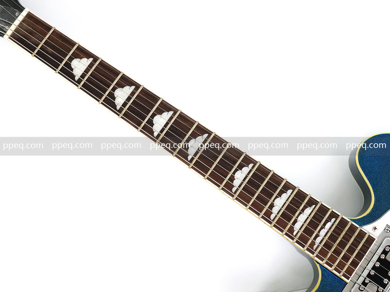 Semi-Hollow Body Electric Guitar with Gloss Metallic Blue Finish(PHY-132X)