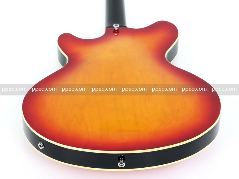 6-String Semi-Hollow Body Electric Guitar with Gloss Orange Sunburst Finish (PHY-119)