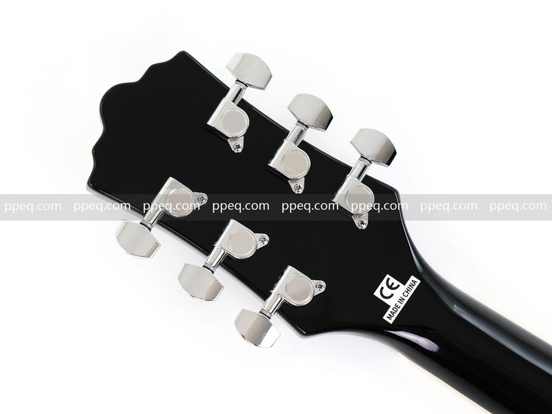 6-String Semi-Hollow Body Electric Guitar with Gloss Orange Sunburst Finish (PHY-119)