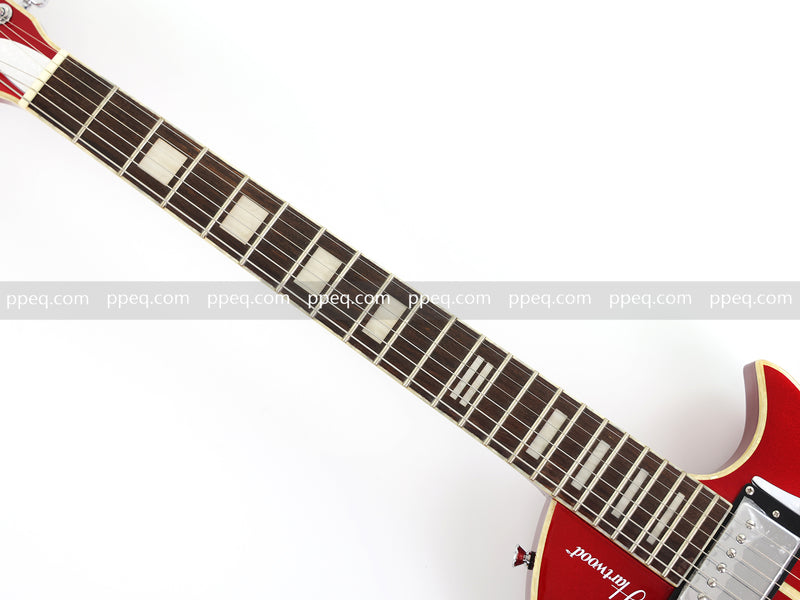 Semi-Hollow Body Electric Guitar with Gloss Red Metallic Finish (X717, B Level)