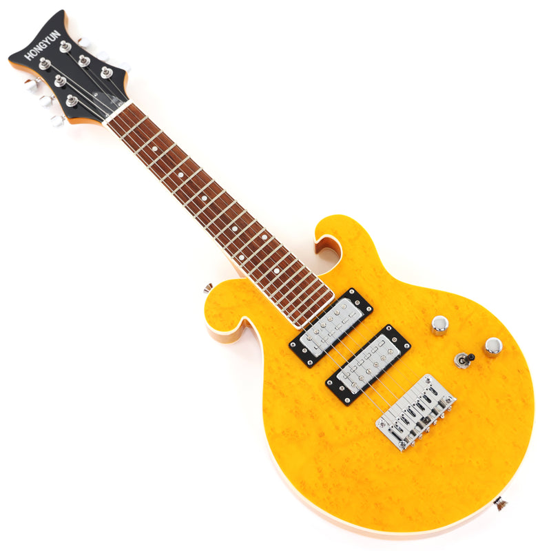 Shorty Solid Body Electric Guitar with AAA Birdseye Maple Veneer (HY-2524)