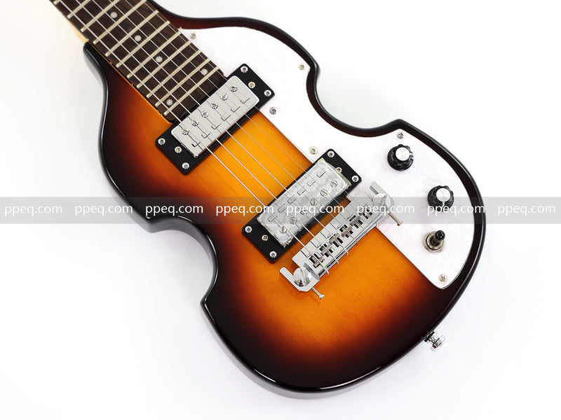 Violin-Shaped Shorty Solid Body Electric Guitar with Gloss Sunburst Finish (HY-2523)